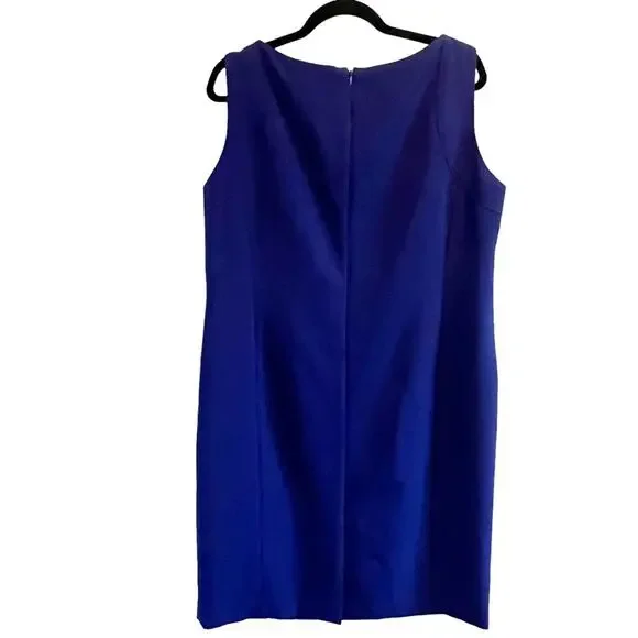 Kasper Blue Sheath Dress Office Sleeveless Plus Size 14W - Picture 4 of 8